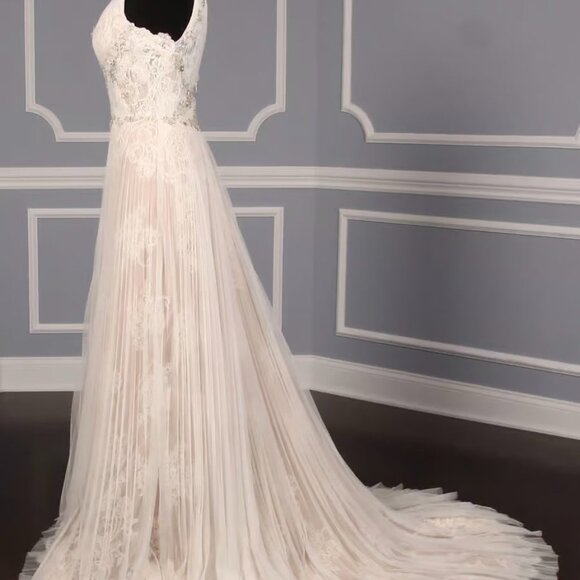 Isabelle Armstrong Willow Wedding Dress Sz 10 Lace, Beads, Tulle Bridal Gown - Picture 4 of 12